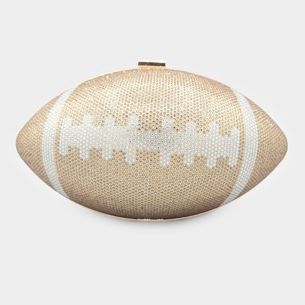 Brown Bling Football Clutch Bag